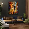 Figurer Lady toile Art reine de feu belle rue paysage peinture à la main pour bureau à domicile moderne