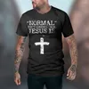 Camisetas masculinas com cruz de Jesus Cristo estampadas em 3D para homens e mulheres todas as modas manga curta