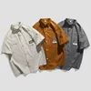 Chemises décontractées pour hommes pour 2023 été hauts à la mode Blouses hommes manches courtes surdimensionné 3XL Cargo militaire gris vêtements