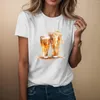 Women's T Shirts Women's Casual Summer Tops With Print Short Sleeve Shirt Usual Blouse Couples Christmas