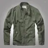 Mäns jackor Män baseball uniform pilotjacka Militär taktik Bomber Coat Casual Cotton Ytterkläder Sidan blixtlås för manlig