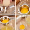 Neue 1pc Ei Separator Edelstahl Eigelb Weiß Separator Filter Lange Griff Egg Divider Backen Kochen Ei Werkzeug küche Gadget