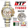 BTF Better SA4130 Montre Homme Chronographe Automatique Deux Tons Or Jaune Blanc Bâton 904L Oystersteel Bracelet Super Edition TH 12.2mm Reloj Hombre 2023 Puretime A1