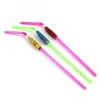 240*5mm Handicraft Drinking Straw Kid Birthday Party Wedding Fluorescence Umbrella Decor Straws Bar Disposable Drink Tools Easy Carry ECO-friendly