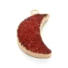 Pendant Necklaces Natural Stone Crystal Moon Shape Making Necklace Earrings DIY Accessories Charm Fashion Ladies Exquisite 15x23mm Jewelry