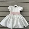 Girl's Dresses Spanish Vintage Lolita bow Girl Dress Short Sleeve Birthday Party cotton Princess Dresses For Girl 230615