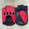 Cinq doigts gants arrivée luxe hommes demi-doigts gants en cuir véritable hommes conduite sans doublure demi-doigts gants en peau de chèvre pour homme mitaine 230615