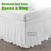 Juegos de cama Princess Ruffled Bed Skirt Banda elástica Wrap Around Home Cover Sin superficie Couvre Lit White 230615