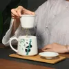 Tasses peintes à la main mignon Panda tasse à eau service à thé brassage en céramique avec couvercle souche filles tasse bureau