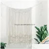 Andra heminredning Tassel Door Curtain Marocko Rame Wall Hanging Nordic Woven Tapestry Hanger Boho Art Window Drop Delivery Garden DHQA1