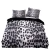 Set biancheria da letto Set stile lusso 220x240 Copripiumino leopardato bianco e nero con federa Letto trapuntato premium 230615