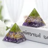 Levensboom Orgone Piramide Decor Amethist Peridoot Healing Crystal Energy Generator Orgonite Beschermen Meditatie Tool Gvhqa