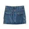 Юбки джинсовая мини -юбка женская мини -юбка Y2K 2023 Cargo Blue Blue Summer Corean Fashion Jeans Винтажные модные повседневные стильные шикарные классики