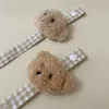 Móbiles 2 pçs clipes de chupeta de urso fofo para bebês acessórios tecido corrente miçangas de crochê porta chupeta infantil bebê amamentação 230615