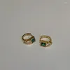 Stud Oorbellen Vintage Green Crystal Zircon Dangle Voor Vrouwen Bruiloft Engagement Earring Valentijnsdag Gift Boho Designer Sieraden