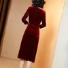 Casual Dresses Autumn 4xl Gold Velvet Midi Winter Solid Vintage Long Sleeve Women Elegant BodyCon Party Evening Vestidos E778