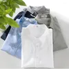 Herren-Freizeithemden, Italien-Stil, langärmeliges Leinenhemd, Herrenmode, reine Baumwolle, einfarbig, korallenrot, Sling-Petticoat