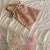 Sacos de noite vintage cor rosa casamento flores bolsas para mulheres bolsa de mão de madeira viagem praia bolsas femininas franja