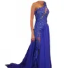 Royal Blue Prom Dress New Design Applique FloorLength Lange Chiffon Vrouwen Dragen Speciale Gelegenheidsjurk Avond Feestjurk Plus Siz