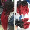 8 Packs Full Head Wearing Marley Braids Black Red Color Synthetic Hair Extensions for African American Free Express Delivery