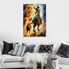Vibrante figura artistica su tela Rodeo The Chase dipinto a olio contemporaneo fatto a mano per la parete del soggiorno