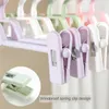 Hangers Rekken 10 stks Plastic Rok Broek met 2 Verstelbare Antislip Clips Draaibare Haak voor Shirts Kleding Duurzame Stevige Hanger 230615