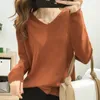 Frauen Pullover Frau VNeck stricken Bodenbildung Lose Hemd Frühling Oversize Tops Pullover Großen Pullover Herbst Koreanische 230615