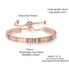 Tendance femmes filles luxe multicolore Zircon réglable Bracelet mode arc-en-ciel couleur Tennis