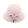 Berretti Autunno e inverno da donna Fiori Round Top Casual Berretto da pescatore da pescatore Piccolo cappello a bombetta Cappellini per adolescenti