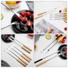 Set di stoviglie 6 pezzi Barbecue Spiedini Forchette Smores Ornament Grill Set di pentole Acciaio inossidabile Cioccolato Immersione