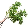 Decorative Flowers Real Touch Fake Green Leaf Stem Faux Plant Branch High Quality Plastic Iron Wire Indoor Outdoor Dining Table Center Decor