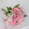 Getrocknete Blumen Simulation Pfingstrose Bouquet Köpfe Rose Hortensie Künstliche Gefälschte Blume Hause Wohnzimmer Esstisch Hochzeit Dekoration