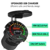 Neues 36W Dual USB QC 3.0 Autoladegerät mit LED Voltmeter ON OFF Schalter 12/24V wasserdichter USB PD Outlet Schnellladung für Auto Motorrad