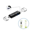 Avec emballage 5 en 1 multifonction Usb 2.0 Type C/Usb/Micro Usb/Tf/lecteur de carte mémoire SD adaptateur de lecteur de carte OTG accessoires de téléphone portable