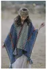Sarongs Donna Stile etnico Inverno Poncho Scialle Mantello da viaggio da donna Moda Nappa lunga Addensare Sciarpa calda lavorata a maglia 230615
