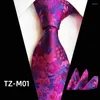 Bow Ties Plum Blossom Multi kolor męski krawat kwadratowy zestaw szalik fragmentowany kwiatowy garnitur akcesoria