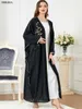 Etnik Kıyafet Müslüman Abaya Dubai Elbise Fas Kaftan Batwing Sleve Körfez Körfezi Gevşek Jalabiya Türk Elbiseler Elbise İslam 230616