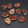 Pendant Necklaces Natural Semi-precious Stone Drop Shape African Bloodstone Charms For Jewelry Making DIY Necklace Earrings Accessories