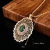 Pendant Necklaces RLOPAY Morocco Trendy Rhinestone Gold Color Hollow-carved Flower Desgin Slid Chain Arabic Women Necklace