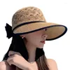 Wide Brim Hats Women Bucket Hat Packable Outdoor Summer Straw For Travel