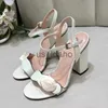 Sandals Women's high heels open toe thick heel summer sandals leather designer large size fashion sexy formal wear elegant temperament office shoes J230616
