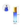 Color gradient 10 ml Glass Essential Oils Roll-on Bottles with Stainless Steel Roller Balls Roll on Bottle 9 Colors 8 caps Atolu