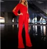 Dames Jumpsuits Rompertjes Zomer Dames Mode Kantoor Dame Effen Jumpsuit Stijlvol Een schouder Split Mouw Zwart Jumpsuit Feestkleding 2XL 230615