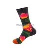 Chaussettes bonneterie mode impression Colorf fleur femmes bas Fashoin hommes cadeau livraison directe vêtements sous-vêtements femmes Dhuet