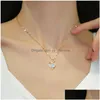 Pendant Necklaces Bling Stainless Steel Heart Shape Necklace 18K Real Gold Plated Classic Jewelry Drop Delivery Pendants Dhldw