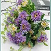ドライフラワー30cmレーヨン秋のchrysanthemumブライダルブーケウェディングパーティーデコレーションスクラップブックdiy花