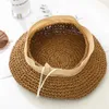 Bérets Été tissage béret femme chapeaux de paille pour les femmes printemps automne plat Chapeau de soleil respirant décontracté vacances artiste casquette de plage Chapeau Z0616