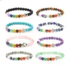 Kaliwowy kamień naturalny joga 7 czakra leczenie kamienia szlachetnego ręka ręka urok Strand Agat Labradoryt ametyst tygryse Bracelets Bracelets