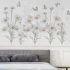 Wall Stickers 2 Sheets Decorative Flower Delicate Plant Themed