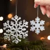 Nuovo 10 Pz Ornamenti Di Natale Fiocchi Di Neve Acrilici Albero Di Natale Ciondolo Appeso Fiocchi Di Neve Finti Per La Festa Di Capodanno Decorazioni Di Natale